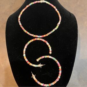 Kendra Scott Reece Multi Neo color 2in1  Wrap Bracelet or Choker & Hoop Earrings